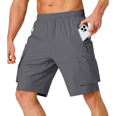 Image of Men's Hiking Cargo Shorts Quick Dry Lightweight with Zipper Pockets