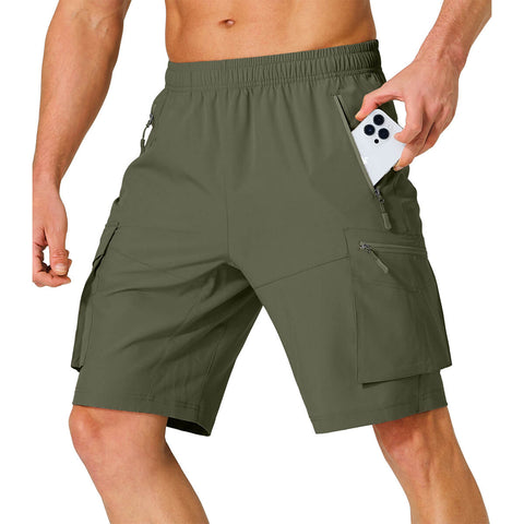Image of Men's Hiking Cargo Shorts Quick Dry Lightweight with Zipper Pockets
