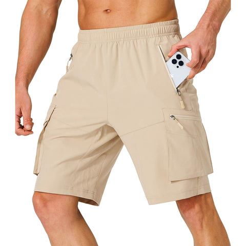 Image of Men's Hiking Cargo Shorts Quick Dry Lightweight with Zipper Pockets