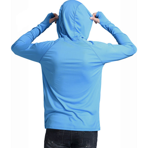 Image of Men's UPF 50+ Sun Protection Hoodie Shirts Long Sleeve SPF Performance Fishing T-Shirt with Thumbhole