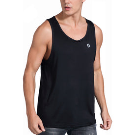 Spowind Men's Quick Dry Workout Tank Top - Athletic Running Training Muscle Fitness Gym Sleeveless Shirts
