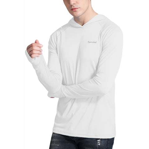 Image of Men's UPF 50+ Sun Protection Hoodie Shirts Long Sleeve SPF Performance Fishing T-Shirt with Thumbhole