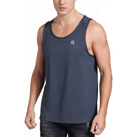 Image of Spowind Men's Quick Dry Workout Tank Top - Athletic Running Training Muscle Fitness Gym Sleeveless Shirts
