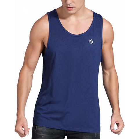 Image of Spowind Men's Quick Dry Workout Tank Top - Athletic Running Training Muscle Fitness Gym Sleeveless Shirts