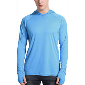 Men's UPF 50+ Sun Protection Hoodie Shirts Long Sleeve SPF Performance Fishing T-Shirt with Thumbhole