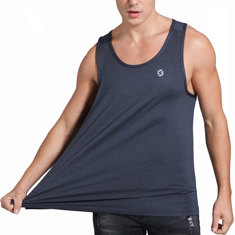 Image of Spowind Men's Quick Dry Workout Tank Top - Athletic Running Training Muscle Fitness Gym Sleeveless Shirts