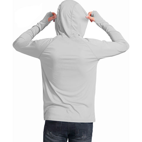 Image of Men's UPF 50+ Sun Protection Hoodie Shirts Long Sleeve SPF Performance Fishing T-Shirt with Thumbhole