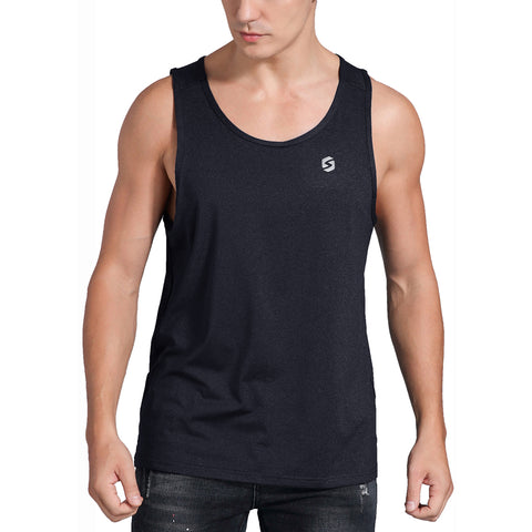 Image of Spowind Men's Quick Dry Workout Tank Top - Athletic Running Training Muscle Fitness Gym Sleeveless Shirts
