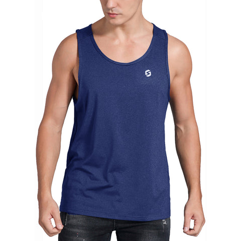 Image of Spowind Men's Quick Dry Workout Tank Top - Athletic Running Training Muscle Fitness Gym Sleeveless Shirts