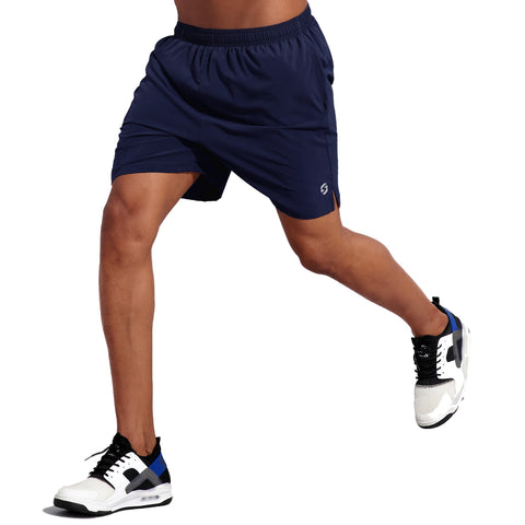 Image of Men's 5 Inch Running Workout Shorts Quick Dry Athletic Shorts with Liner Zipper Pockets