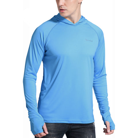 Image of Men's UPF 50+ Sun Protection Hoodie Shirts Long Sleeve SPF Performance Fishing T-Shirt with Thumbhole