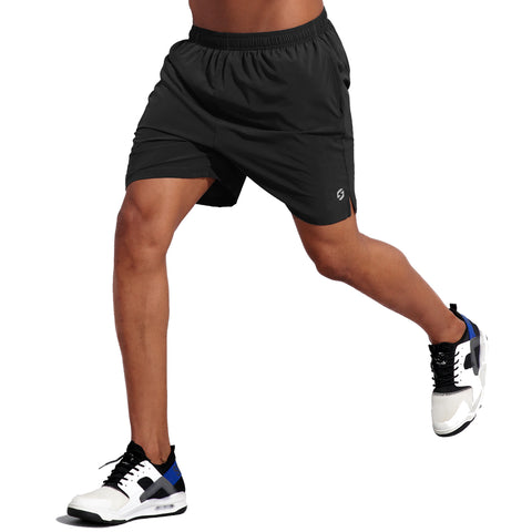 Image of Men's 5 Inch Running Workout Shorts Quick Dry Athletic Shorts with Liner Zipper Pockets