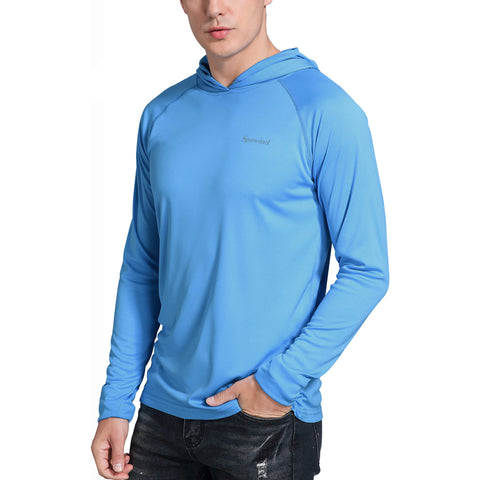 Image of Men's UPF 50+ Sun Protection Hoodie Shirts Long Sleeve SPF Performance Fishing T-Shirt with Thumbhole