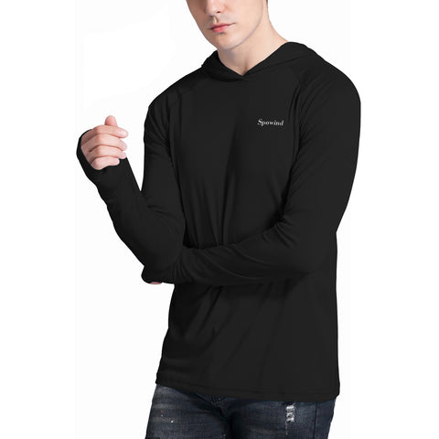 Image of Men's UPF 50+ Sun Protection Hoodie Shirts Long Sleeve SPF Performance Fishing T-Shirt with Thumbhole