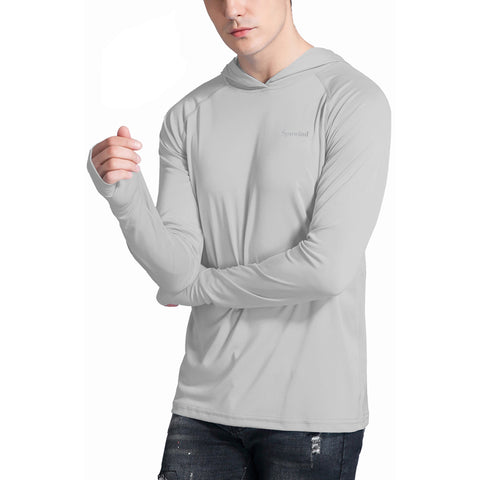 Image of Men's UPF 50+ Sun Protection Hoodie Shirts Long Sleeve SPF Performance Fishing T-Shirt with Thumbhole