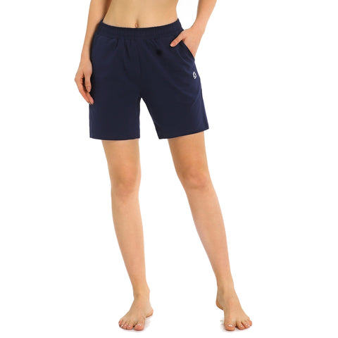 Image of Women's 5" Activewear Lounge Bermuda Shorts Gym Jogger Yoga Shorts with Pockets