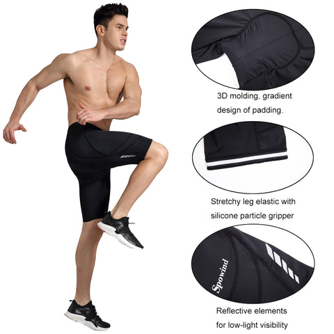 Image of Men's Cycling Shorts 3D Padded Quick Dry Pants Bicycle Wear Tights UPF 50+