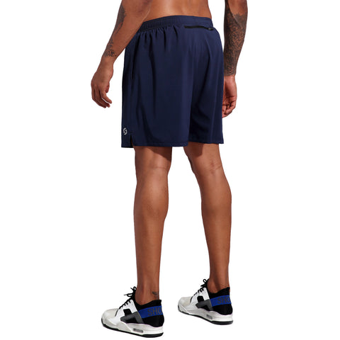 Image of Men's 5 Inch Running Workout Shorts Quick Dry Athletic Shorts with Liner Zipper Pockets