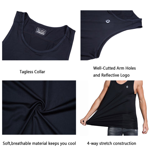 Image of Spowind Men's Quick Dry Workout Tank Top - Athletic Running Training Muscle Fitness Gym Sleeveless Shirts