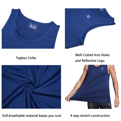 Image of Spowind Men's Quick Dry Workout Tank Top - Athletic Running Training Muscle Fitness Gym Sleeveless Shirts