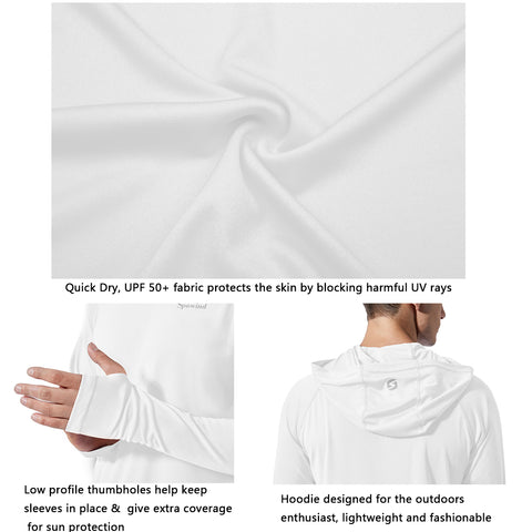 Image of Men's UPF 50+ Sun Protection Hoodie Shirts Long Sleeve SPF Performance Fishing T-Shirt with Thumbhole