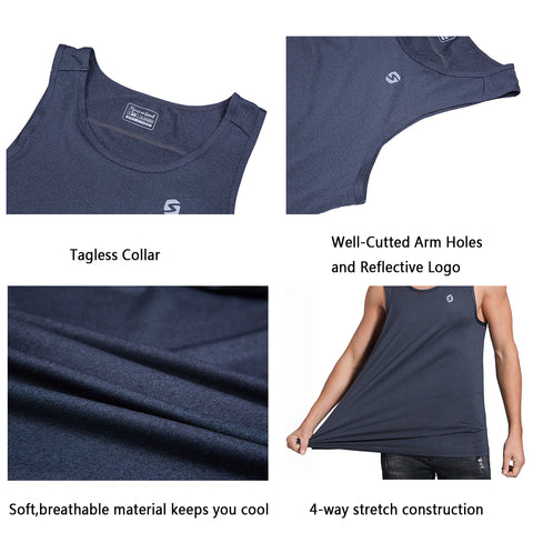 Image of Spowind Men's Quick Dry Workout Tank Top - Athletic Running Training Muscle Fitness Gym Sleeveless Shirts