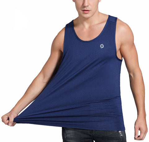 Image of Spowind Men's Quick Dry Workout Tank Top - Athletic Running Training Muscle Fitness Gym Sleeveless Shirts