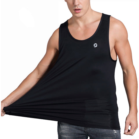 Image of Spowind Men's Quick Dry Workout Tank Top - Athletic Running Training Muscle Fitness Gym Sleeveless Shirts