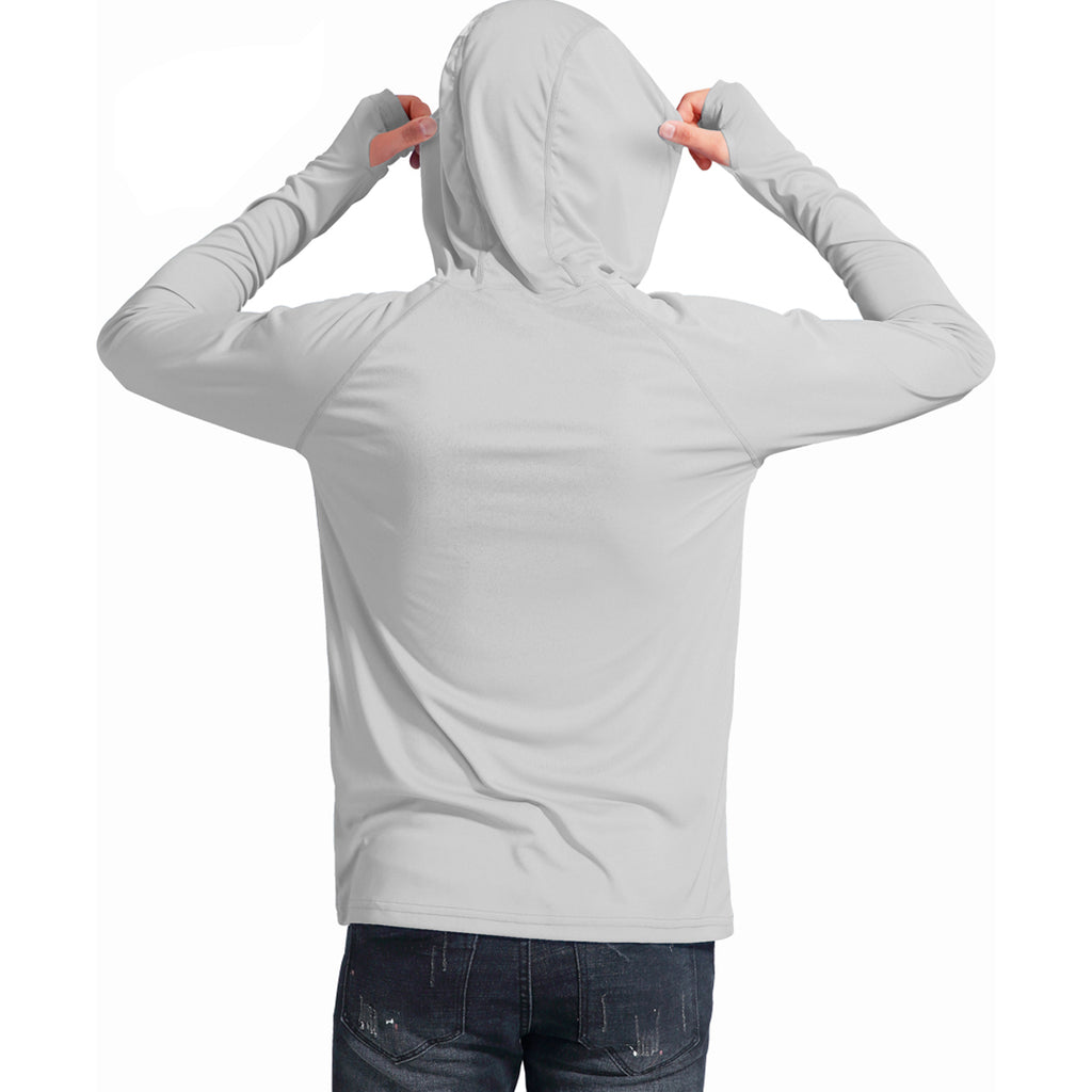 Men's UPF 50+ Sun Protection Hoodie Shirts Long Sleeve SPF Performance Fishing T-Shirt with Thumbhole