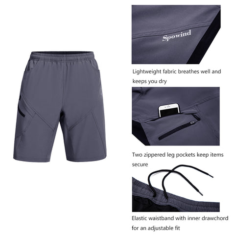 Image of Men's Mountain Bike Shorts 3D Padded Lightweight Loose-Fit MTB Bike Shorts